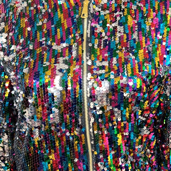 CRESAY Sequin Zip Up BOMBER JACKET! - Picture 2 of 5